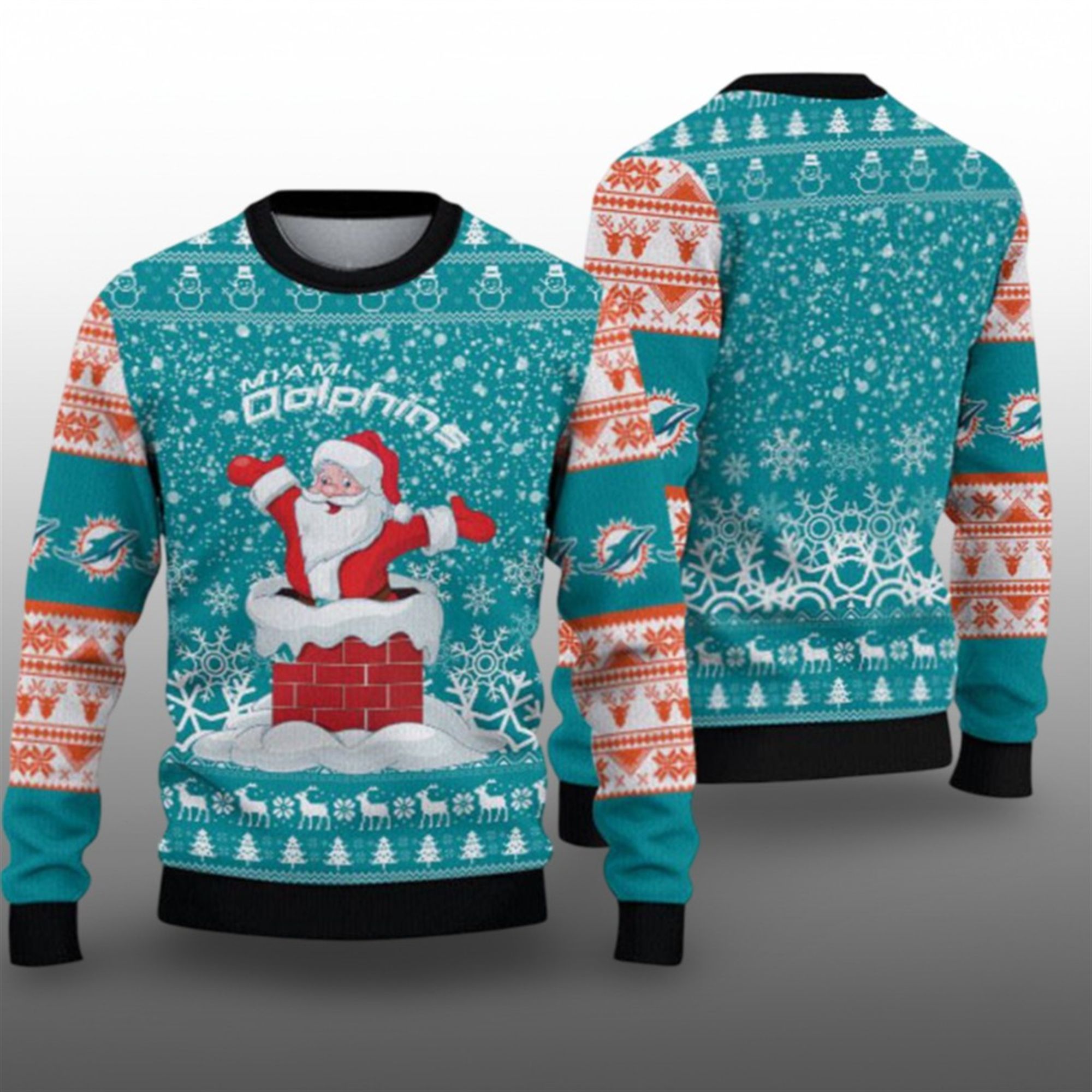 2025 Dolphins Funny Santa Ugly Christmas Sweater 1 1 2025 Dolphins Funny Santa Ugly Christmas Sweater 1 1