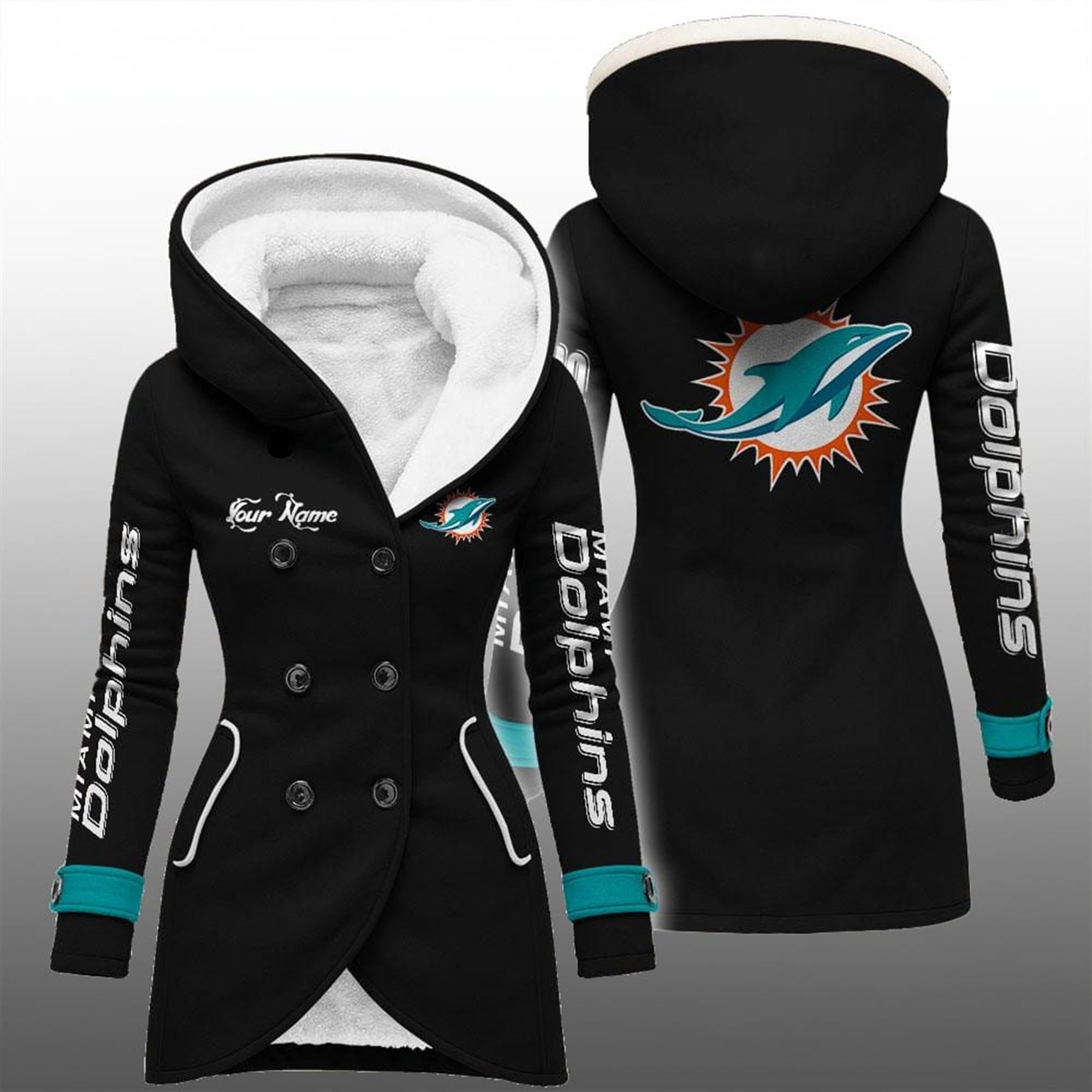 2025 Dolphins Long Hooded Fleece Jacket 1 2025 Dolphins Long Hooded Fleece Jacket 1