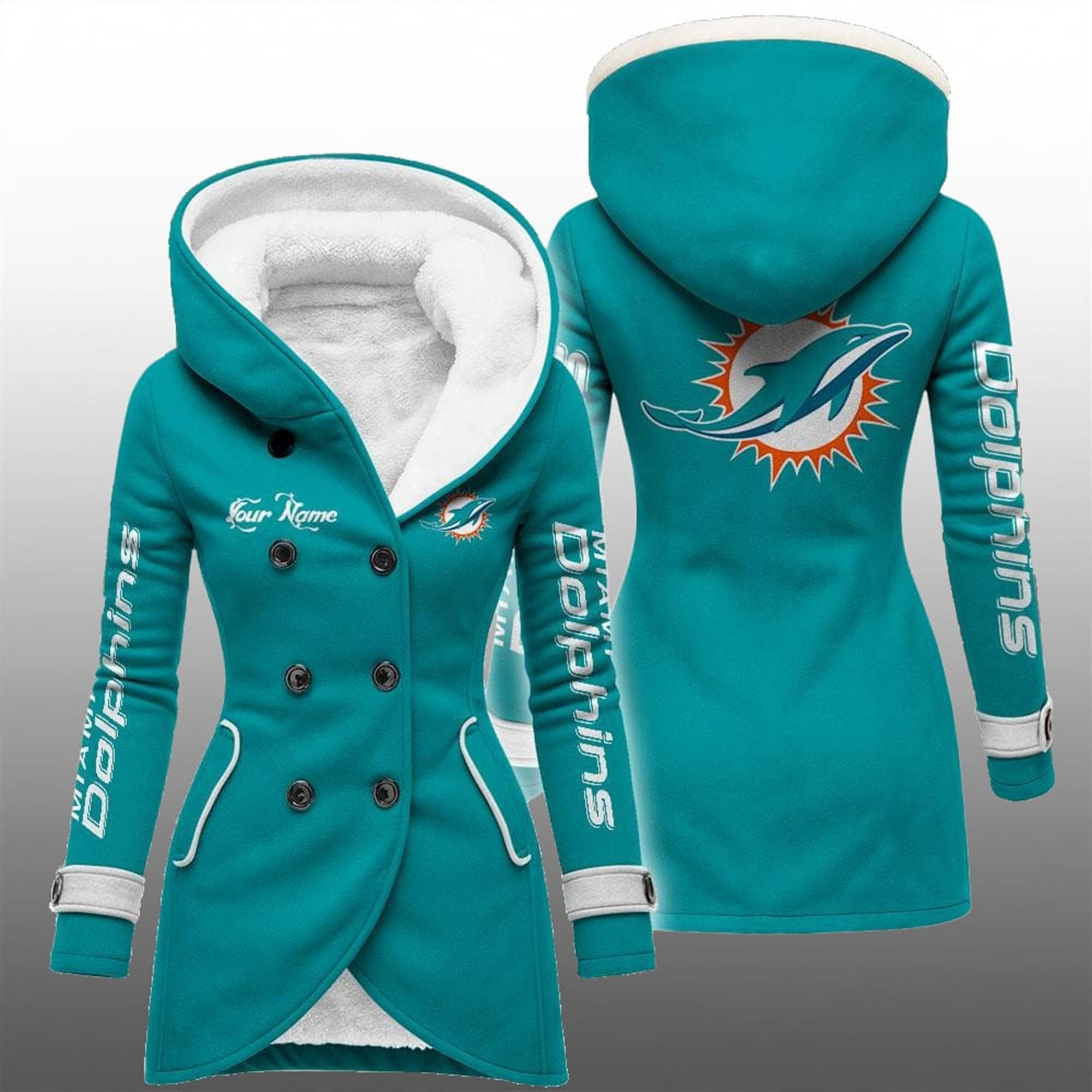 2025 Dolphins Long Hooded Fleece Jacket 3 2025 Dolphins Long Hooded Fleece Jacket 3