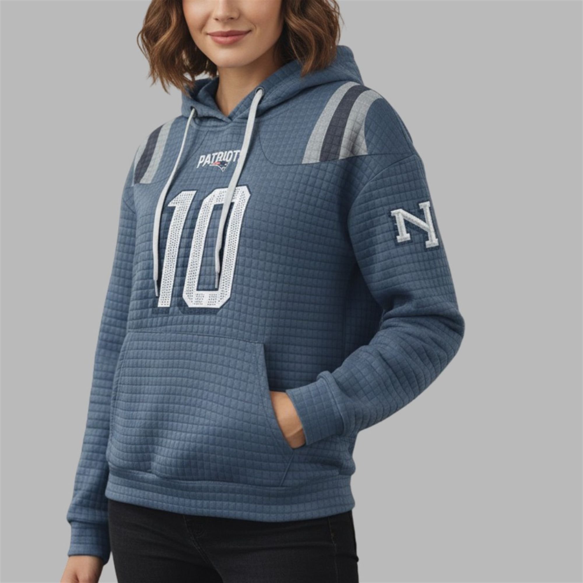 2025 Drake Maye Patriots Rivalries Waffle Hoodie 2 2025 Drake Maye Patriots Rivalries Waffle Hoodie 2