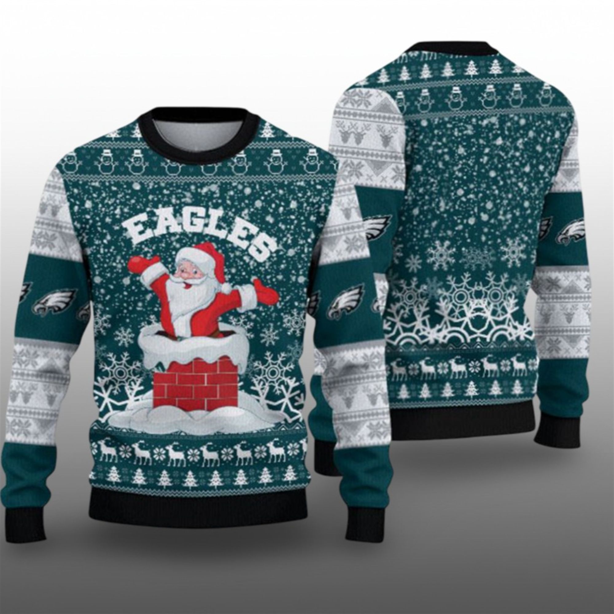 2025 Eagles Funny Santa Ugly Christmas Sweater 1 1 2025 Eagles Funny Santa Ugly Christmas Sweater 1 1