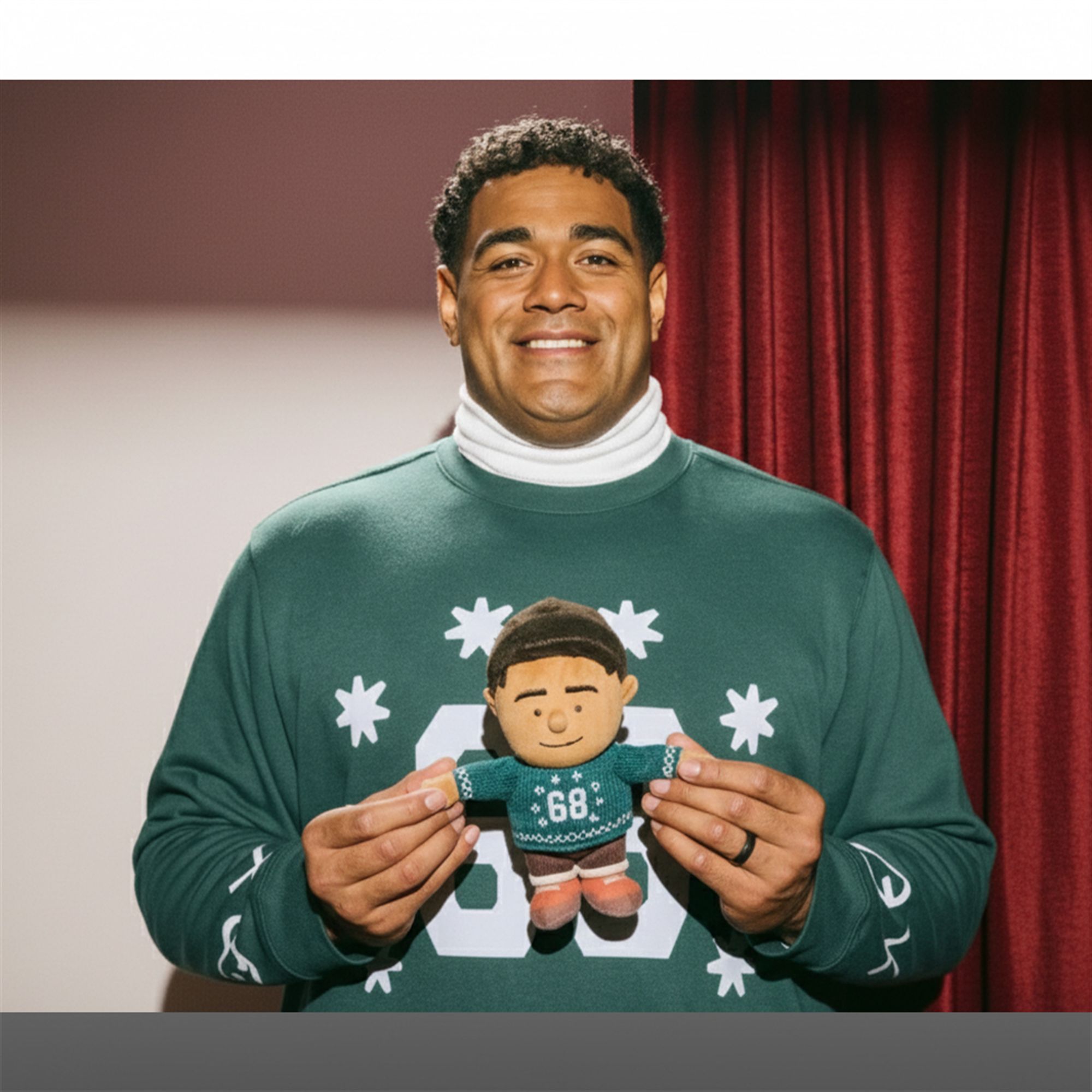 2025 Eagles Jordan Mailata Ugly Christmas Sweater (1) 1 5