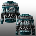 2025 Eagles Reindeer Football Christmas Ugly Sweater