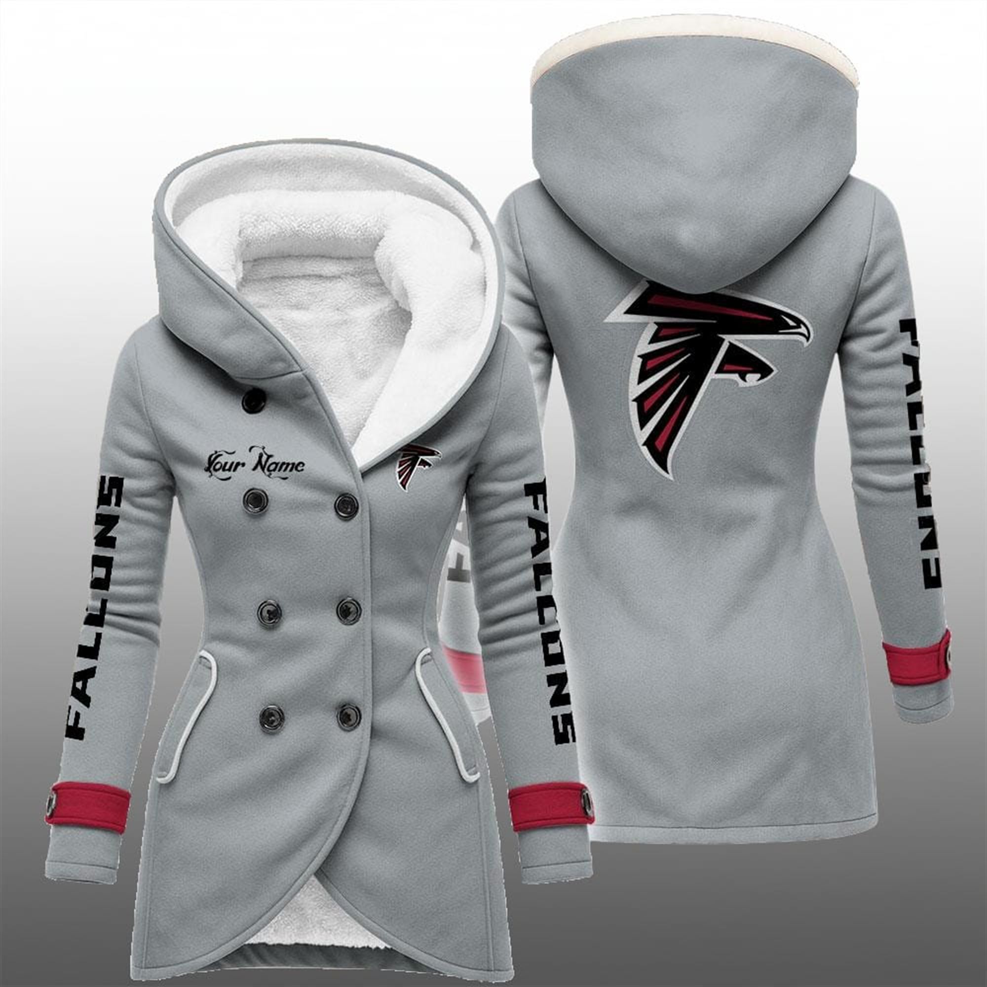 2025 Falcons Long Hooded Fleece Jacket 5 2025 Falcons Long Hooded Fleece Jacket 5