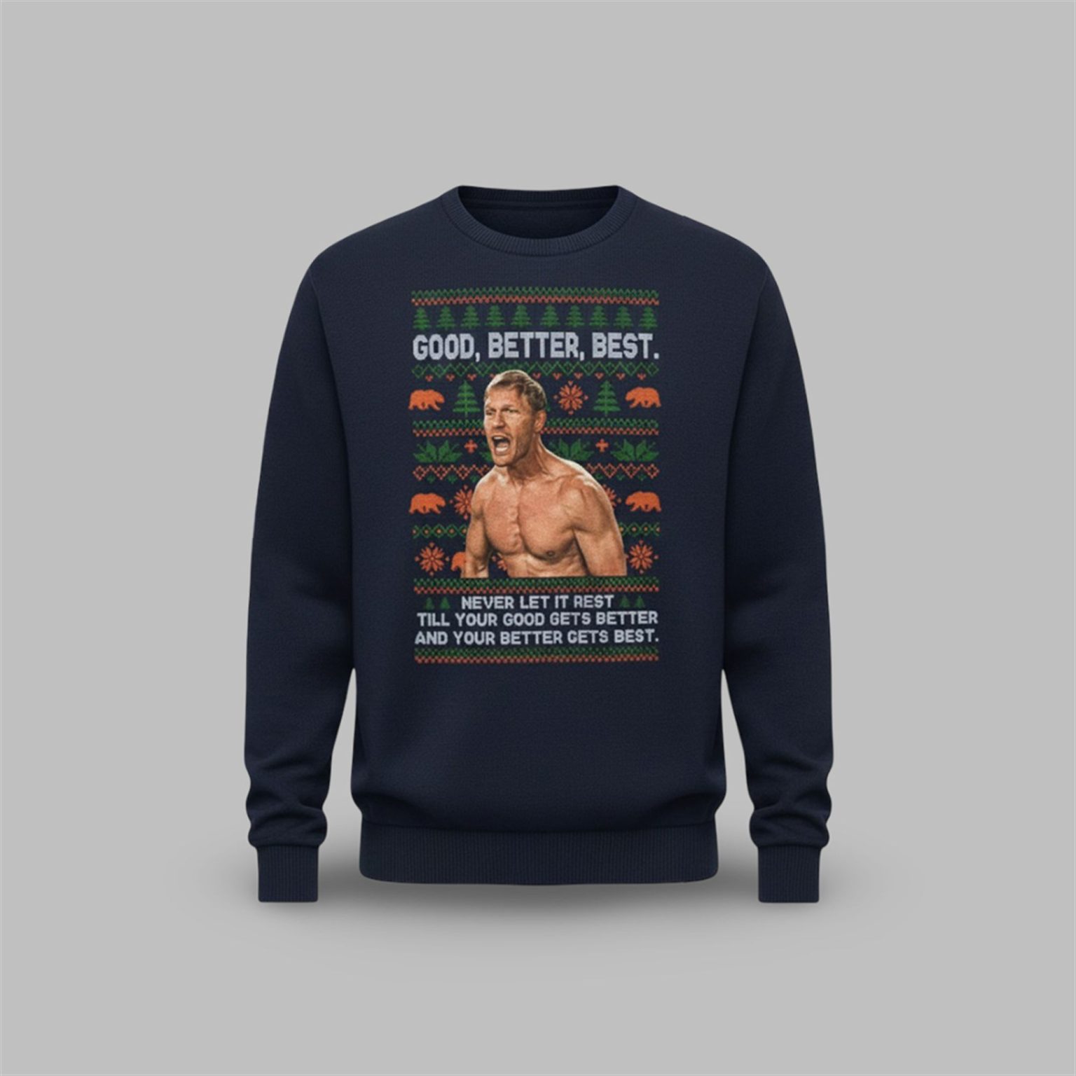 2025 Coach Ben Johnson Good Better Best Christmas Sweater - Grishko