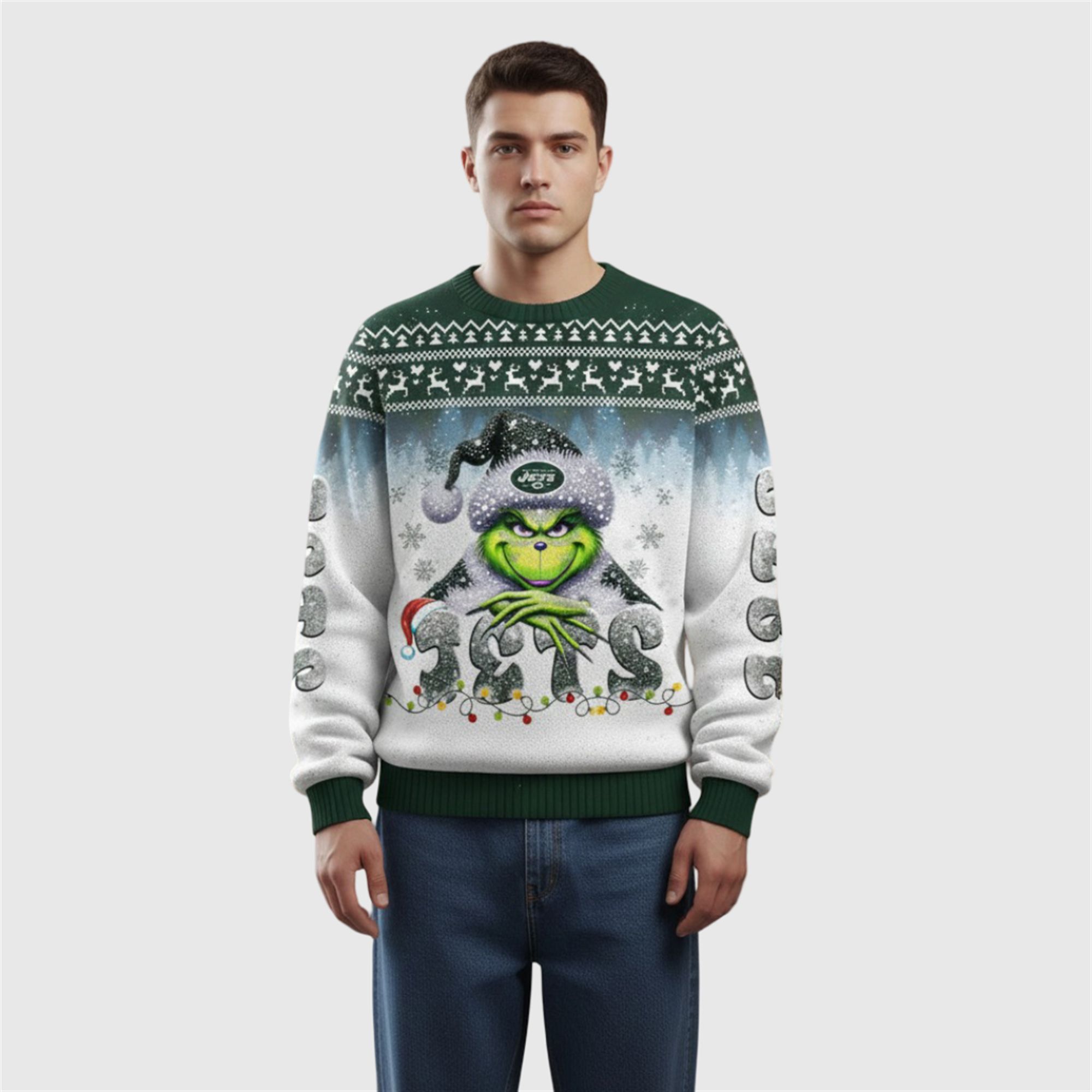 2025 Jets Grnch Season Christmas Ugly Sweater 1 2 2025 Jets Grnch Season Christmas Ugly Sweater 1 2