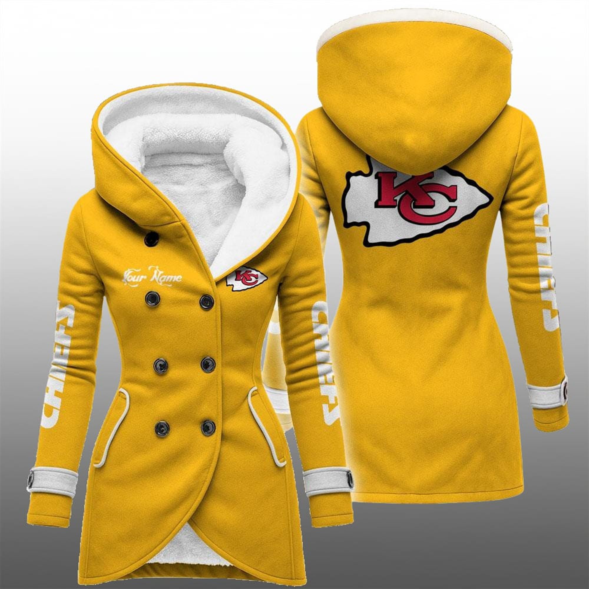 2025 KC Chiefs Long Hooded Fleece Jacket 2 2025 KC Chiefs Long Hooded Fleece Jacket 2
