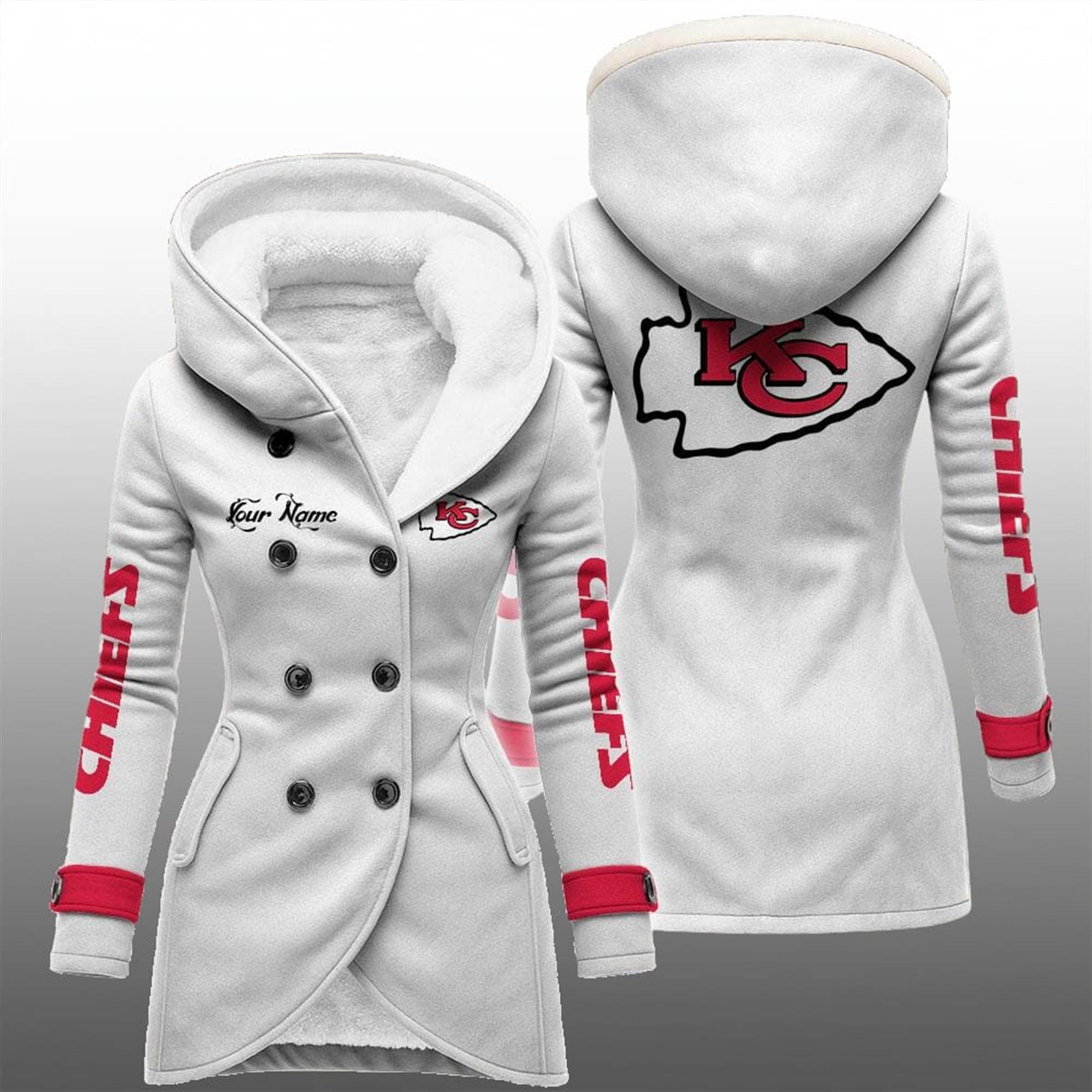 2025 KC Chiefs Long Hooded Fleece Jacket 3 2025 KC Chiefs Long Hooded Fleece Jacket 3