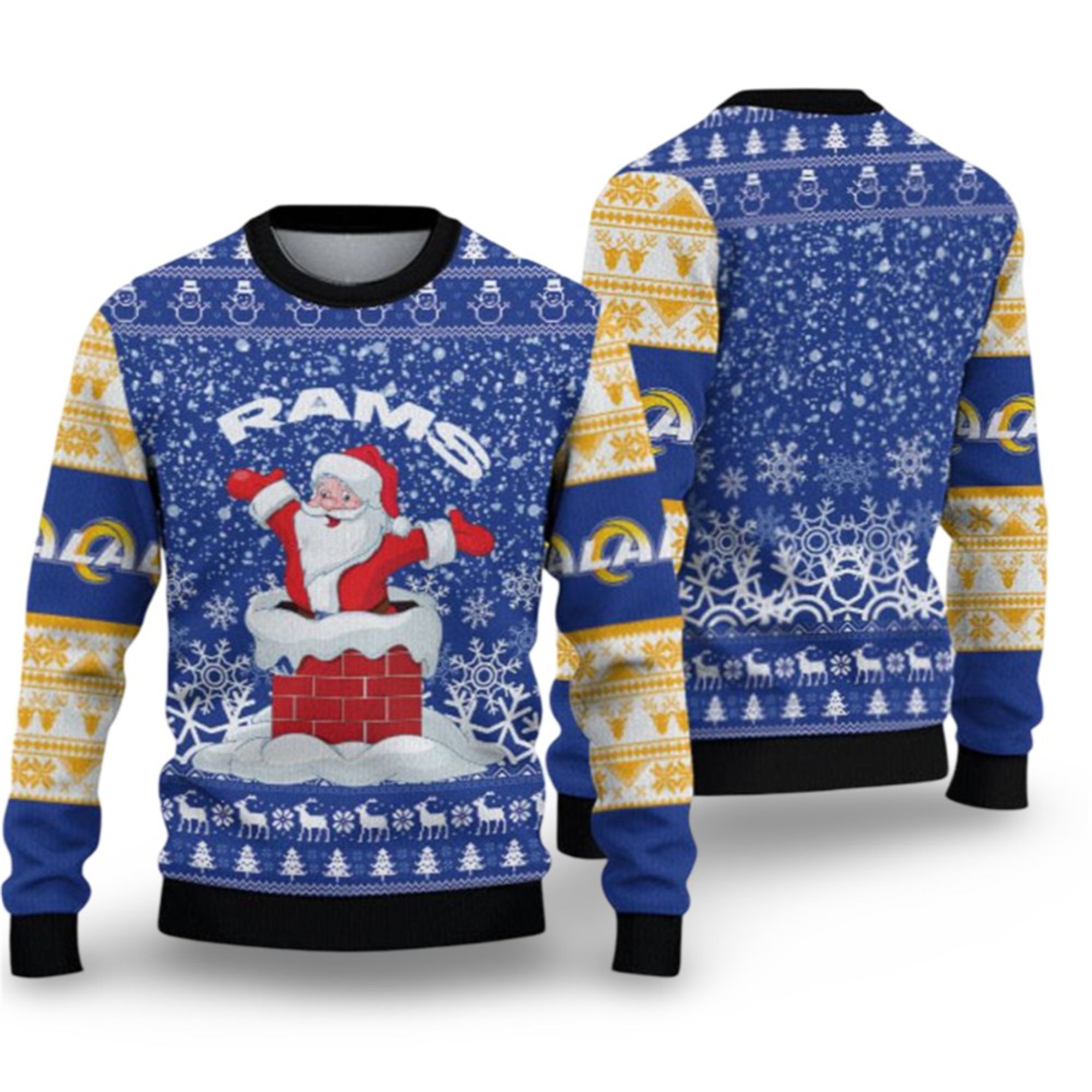 2025 LA Rams Funny Santa Ugly Christmas Sweater 2 2025 LA Rams Funny Santa Ugly Christmas Sweater 1 2