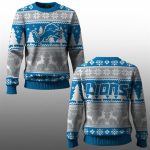 2025 Lions Reindeer Football Christmas Ugly Sweater