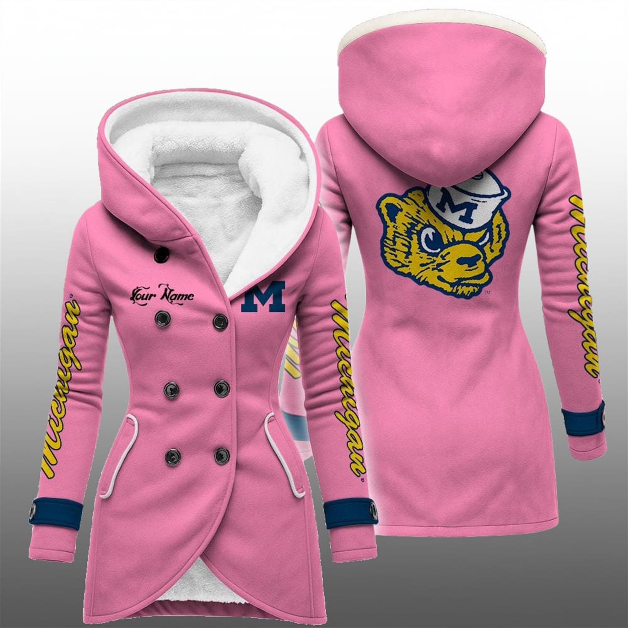 2025 Michigan Long Hooded Fleece Jacket 2 2025 Michigan Long Hooded Fleece Jacket 2