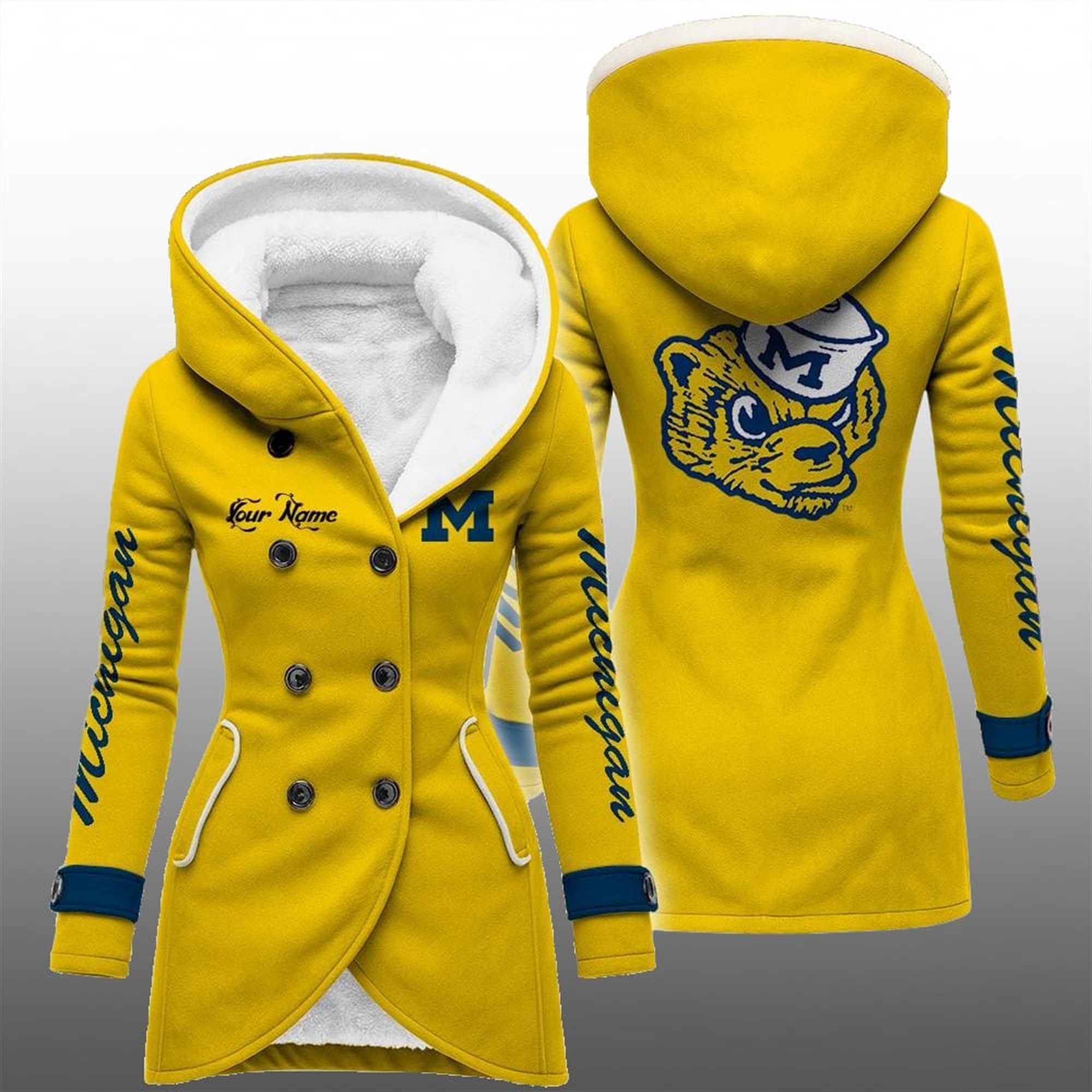 2025 Michigan Long Hooded Fleece Jacket 4 2025 Michigan Long Hooded Fleece Jacket 4
