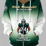 2025 Nick Mangold NY Jets Legend Career Tribute Hoodie Zip