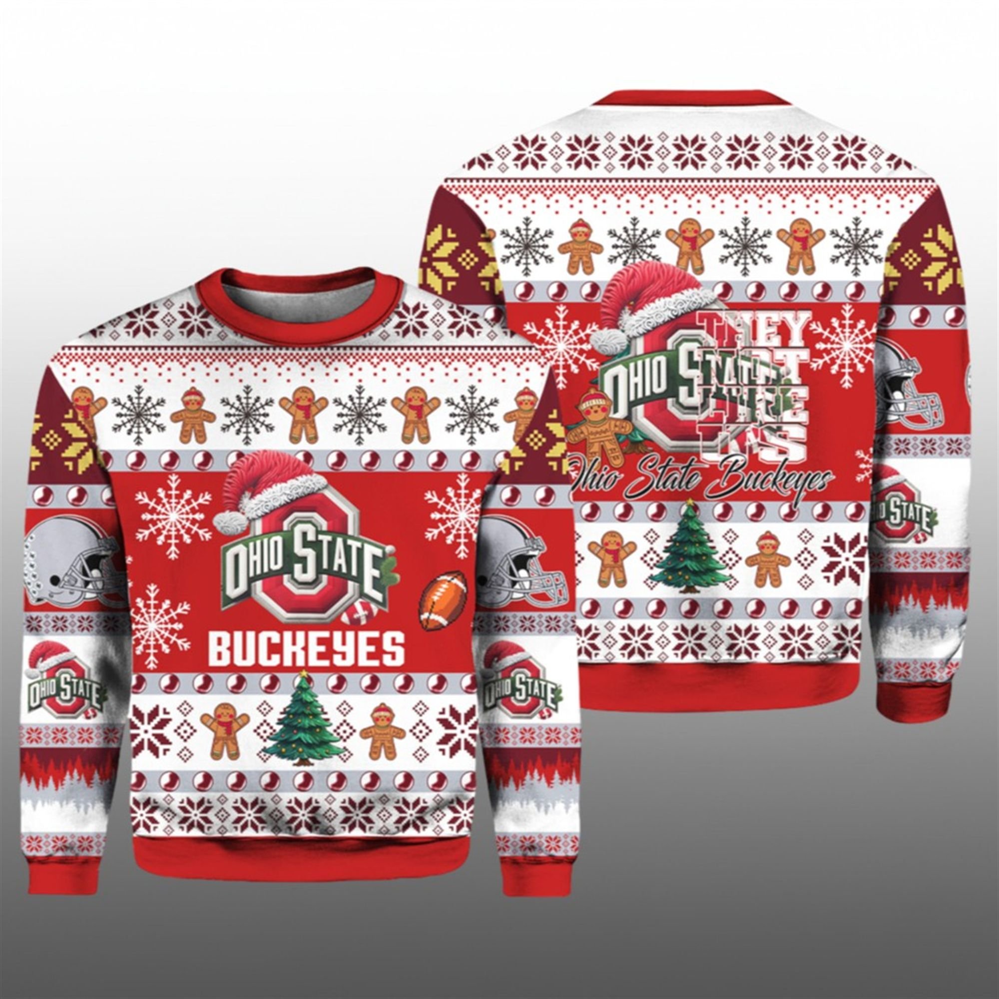 2025 Buckeyes They Not Like Us Ugly Christmas Sweater 2025 Buckeyes They Not Like Us Ugly Christmas Sweater