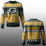 2025 Packers Reindeer Football Christmas Ugly Sweater