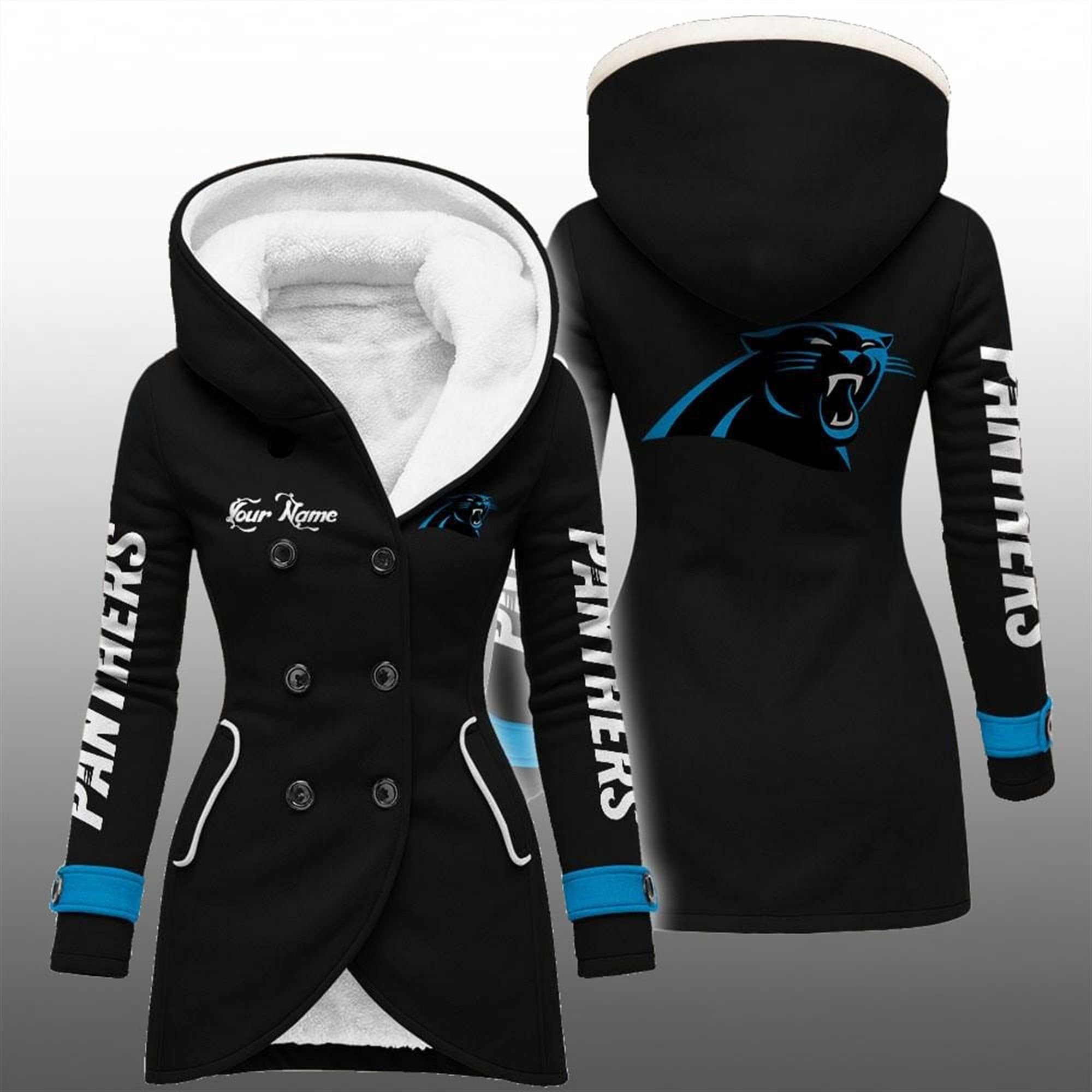 2025 Panthers Long Hooded Fleece Jacket 1 2025 Panthers Long Hooded Fleece Jacket 1