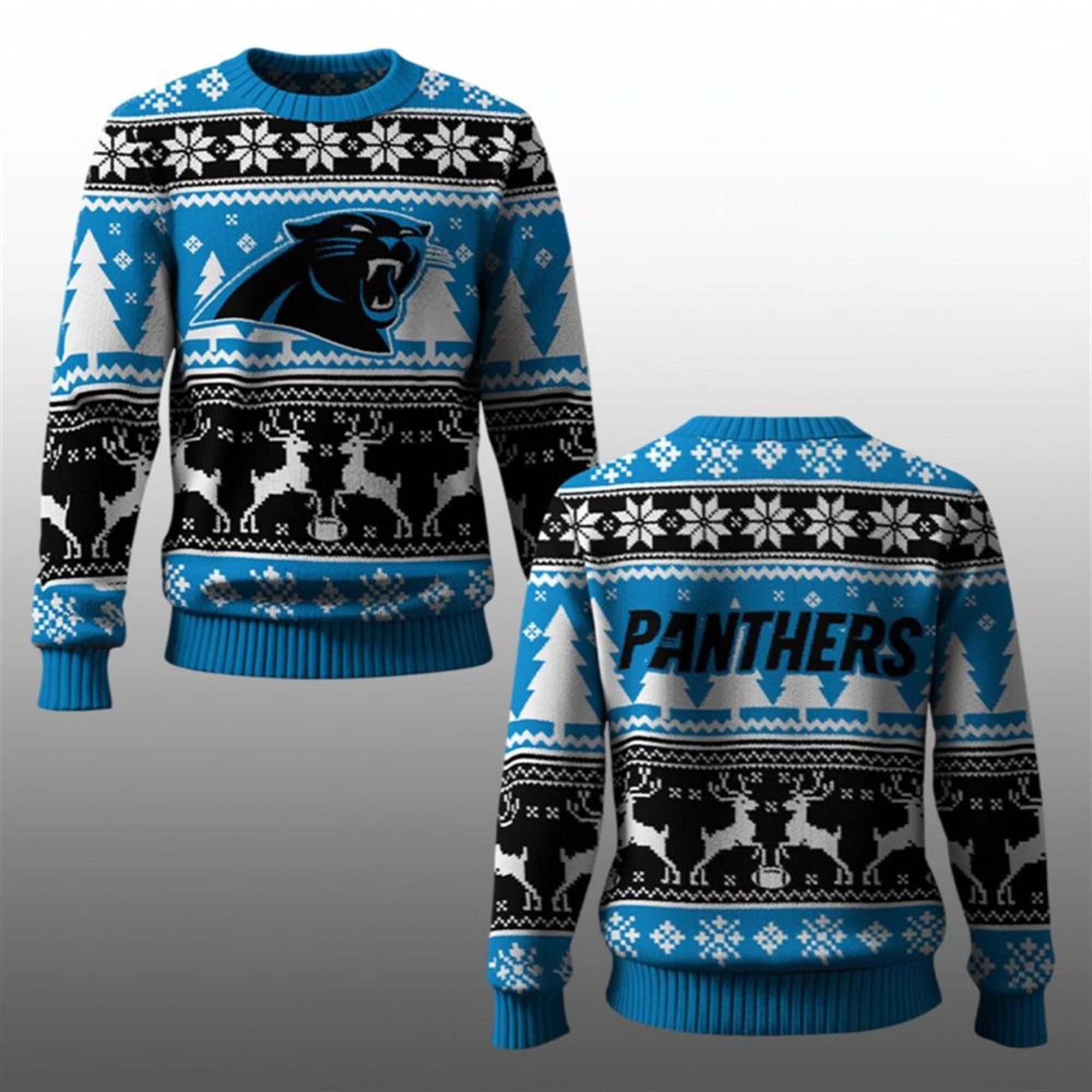 2025 Panthers Reindeer Football Christmas Ugly Sweater 1 1 2025 Panthers Reindeer Football Christmas Ugly Sweater 1 1