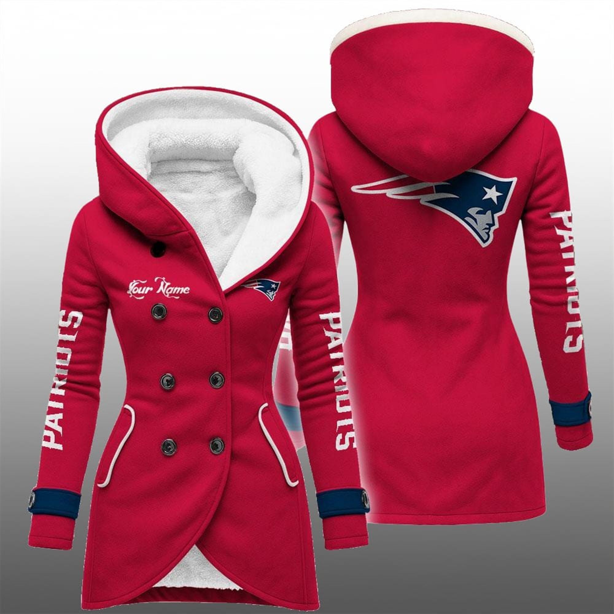 2025 Patriots Long Hooded Fleece Jacket 4 2025 Patriots Long Hooded Fleece Jacket 4
