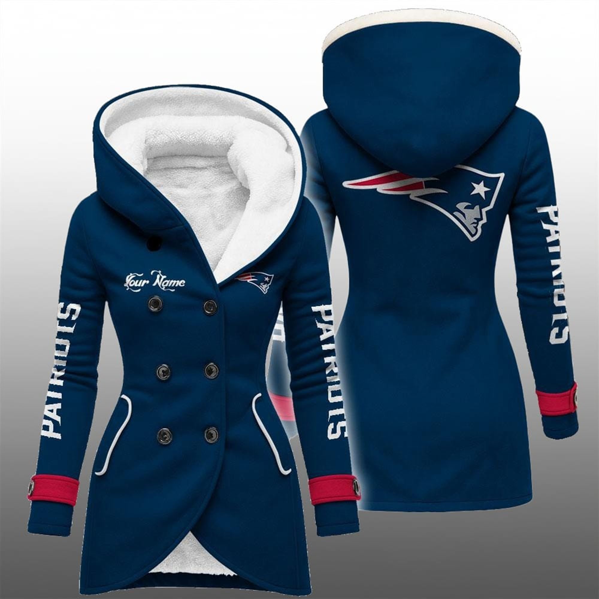 2025 Patriots Long Hooded Fleece Jacket 5 2025 Patriots Long Hooded Fleece Jacket 5