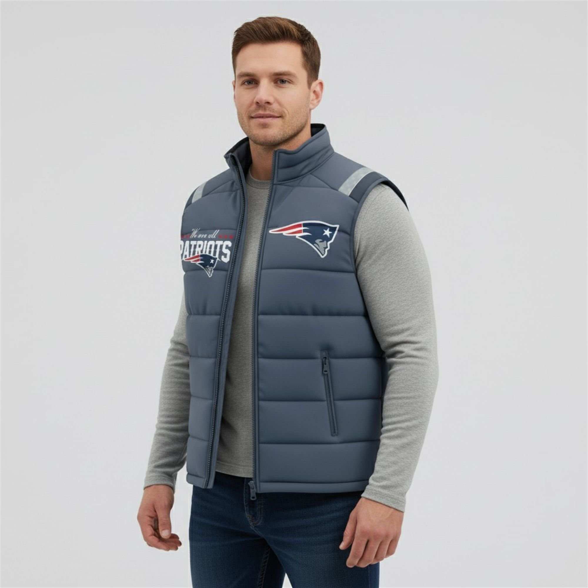 2025 Patriots Rivalries We Are All Patriots Puffer Vest 3 2025 Patriots Rivalries We Are All Patriots Puffer Vest 3