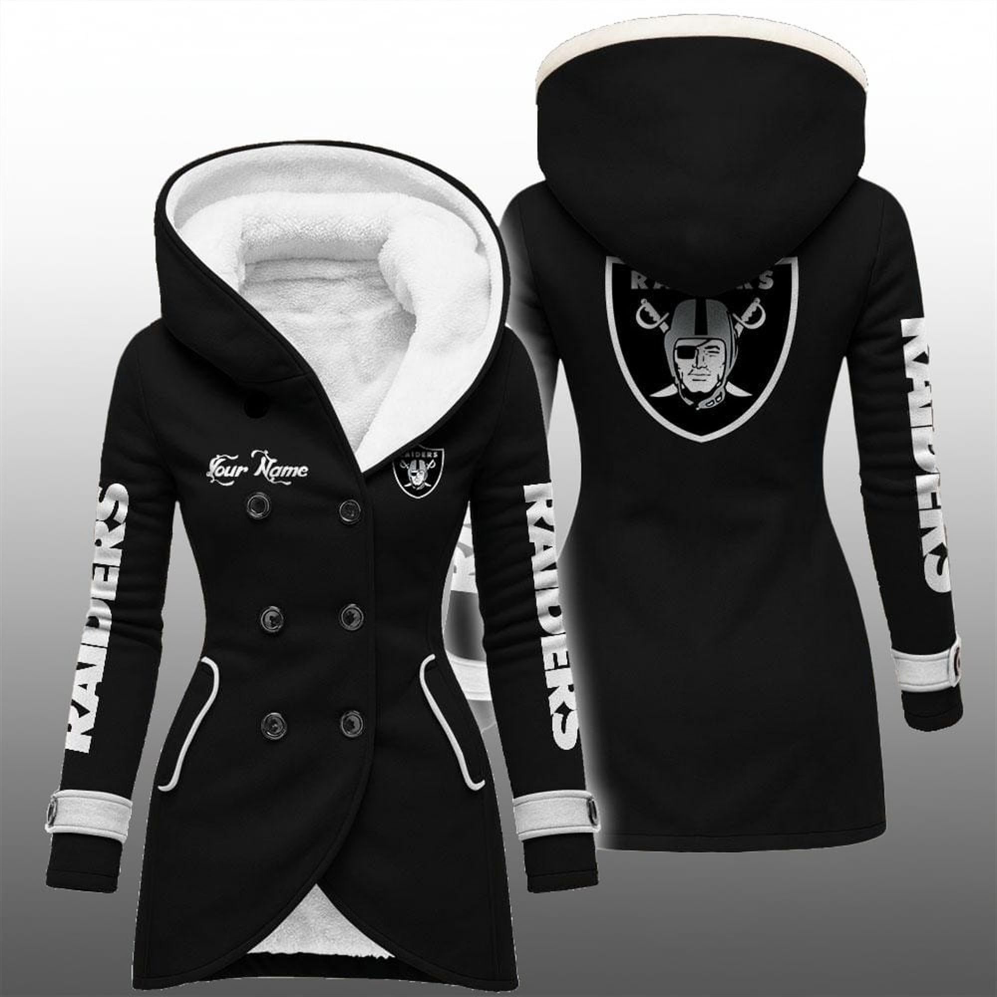 2025 Raiders Long Hooded Fleece Jacket 1 2025 Raiders Long Hooded Fleece Jacket 1