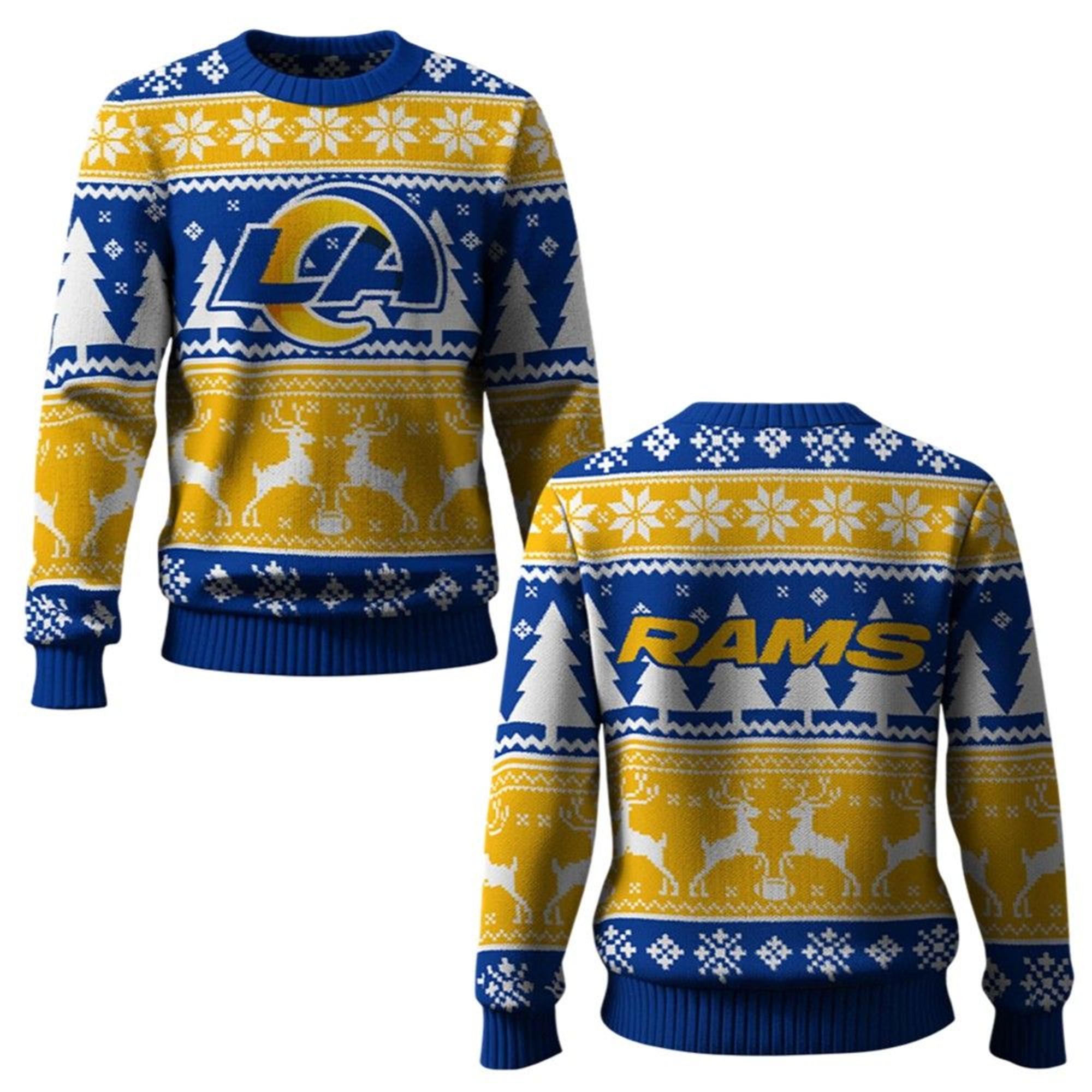 2025 Rams Reindeer Football Christmas Ugly Sweater 2 2025 Rams Reindeer Football Christmas Ugly Sweater 1 2
