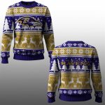 2025 Ravens Reindeer Football Christmas Ugly Sweater
