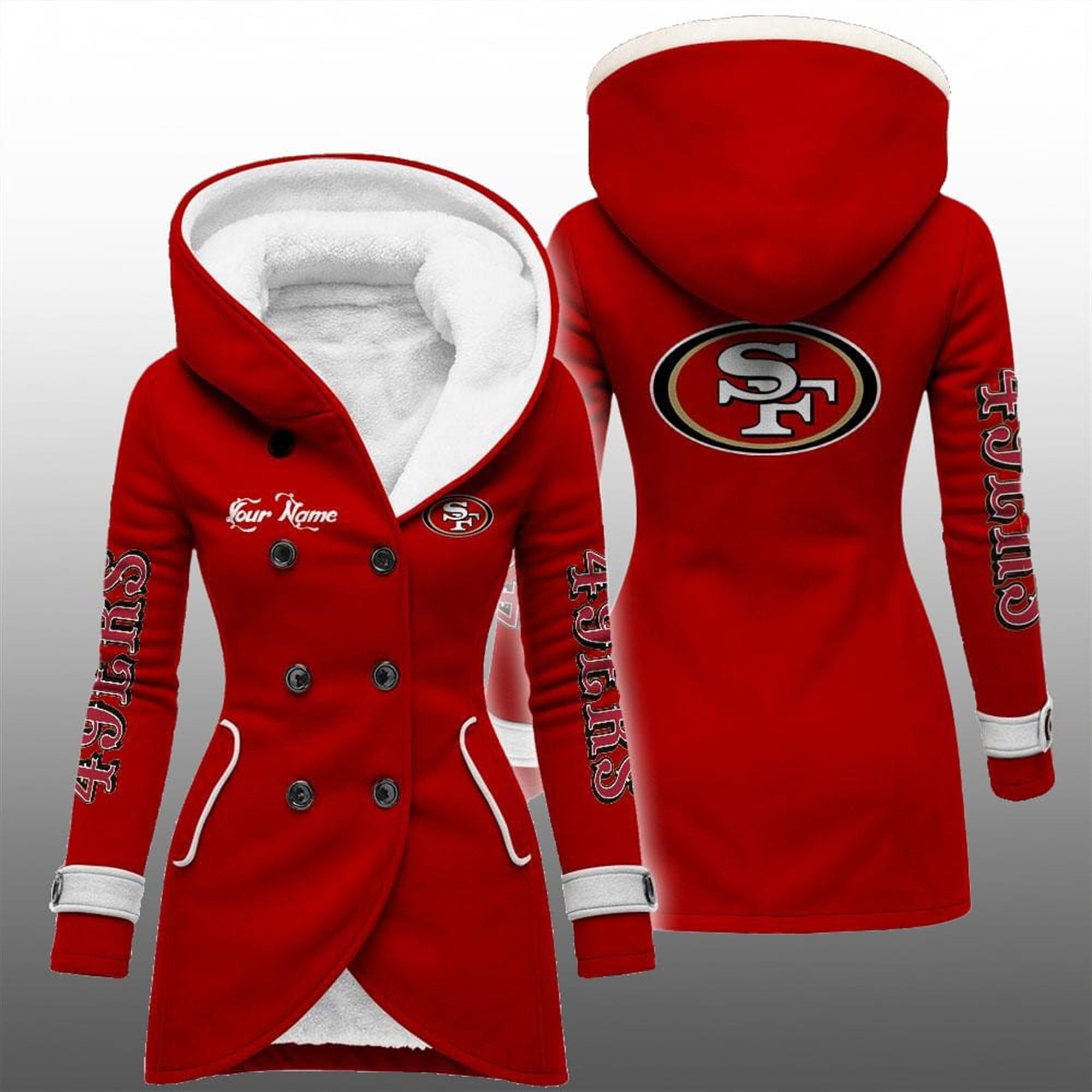 2025 SF 49ers Long Hooded Fleece Jacket 1 2025 SF 49ers Long Hooded Fleece Jacket 1