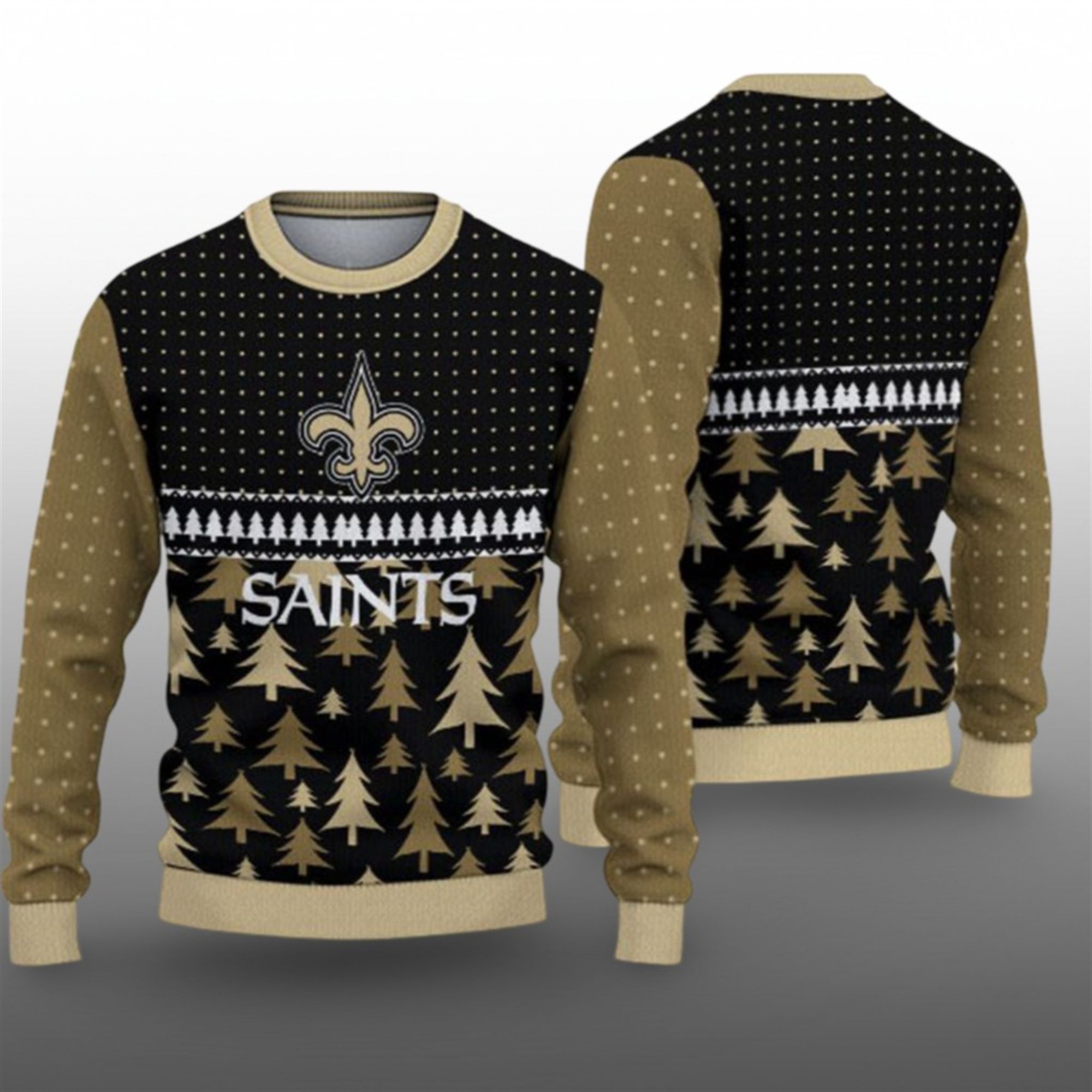 2025 Saints Festive Holiday Ugly Christmas Sweater 1 1 2025 Saints Festive Holiday Ugly Christmas Sweater 1 1