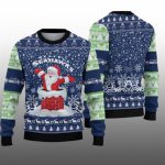 2025 Seahawks Funny Santa Ugly Christmas Sweater