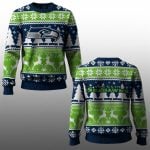 2025 Seahawks Reindeer Football Christmas Ugly Sweater