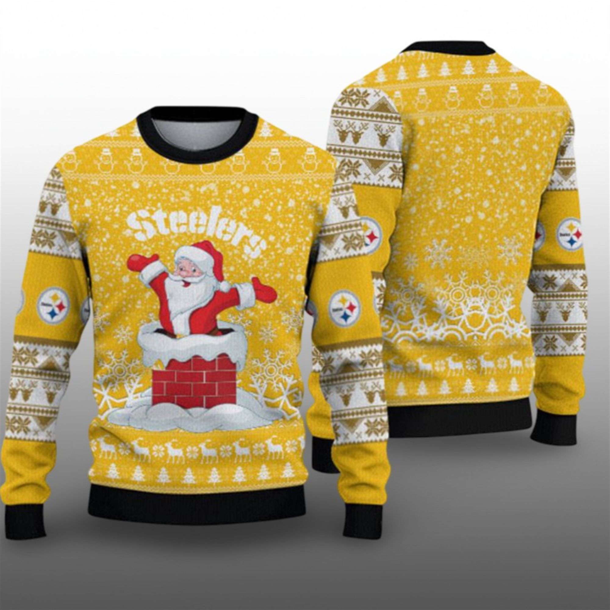 2025 Steelers Funny Santa Ugly Christmas Sweater 1 1 2025 Steelers Funny Santa Ugly Christmas Sweater 1 1