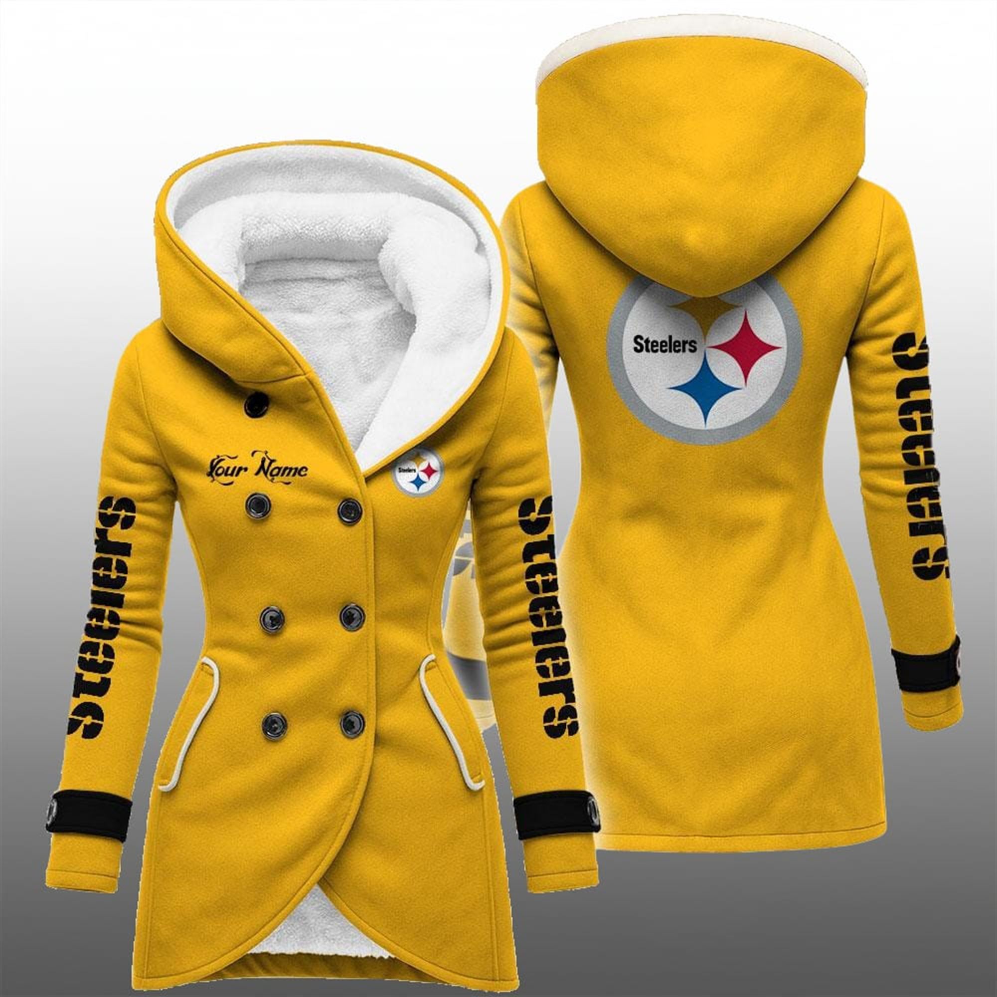 2025 Steelers Long Hooded Fleece Jacket 1 2025 Steelers Long Hooded Fleece Jacket 1