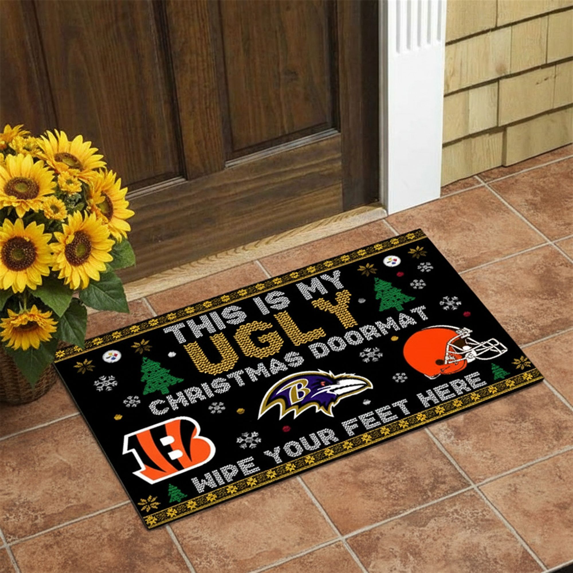 2025 Steelers This Is My Ugly Christmas Doormat 1 2025 Steelers This Is My Ugly Christmas Doormat 1