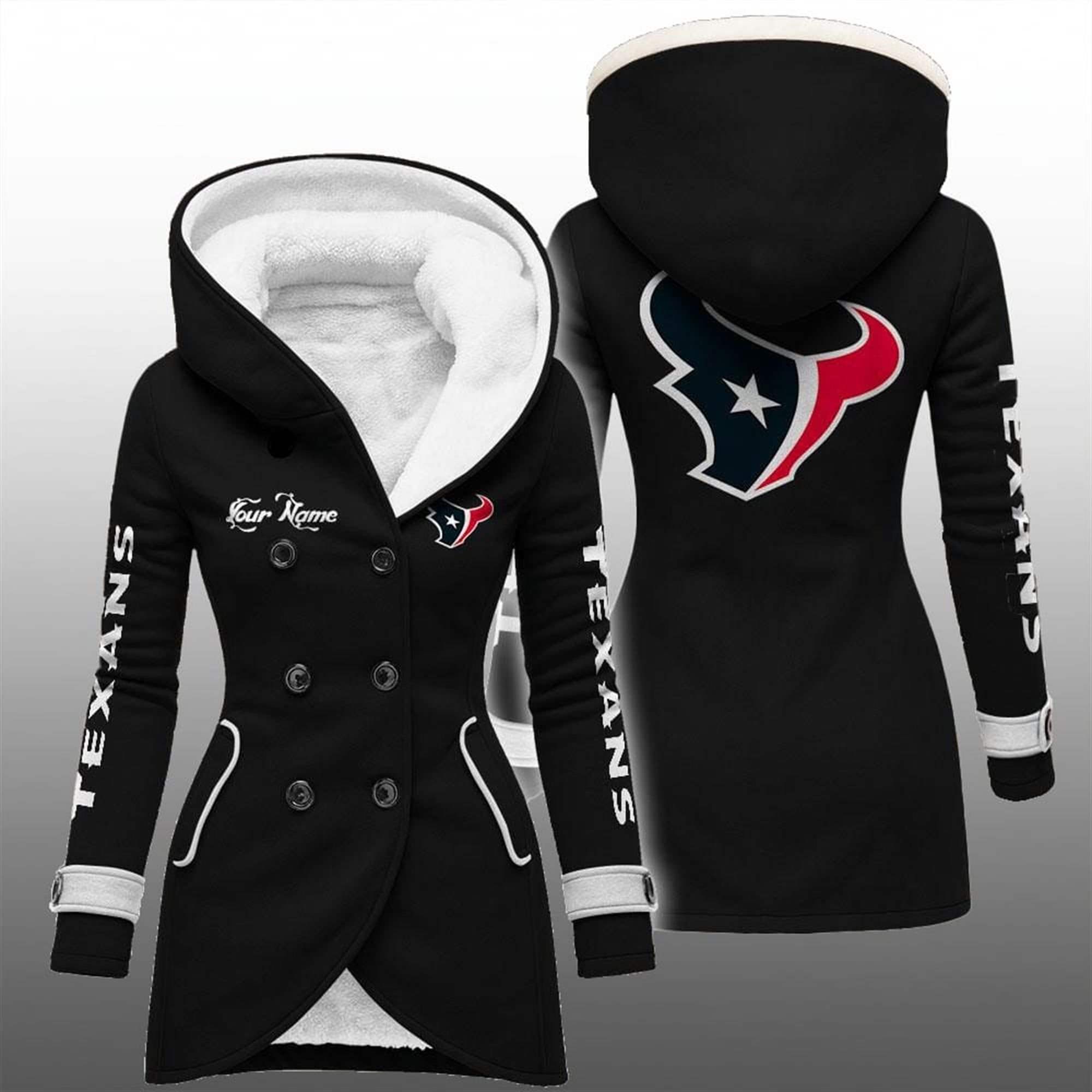 2025 Texans Long Hooded Fleece Jacket 5 2025 Texans Long Hooded Fleece Jacket 5