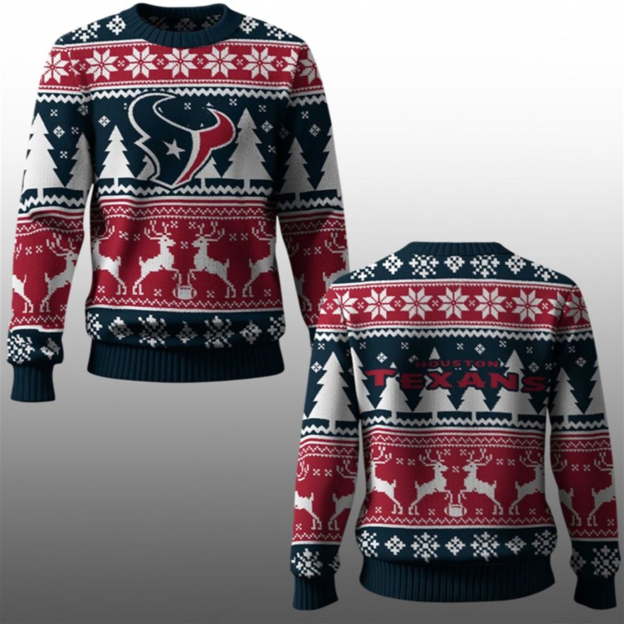 2025 Texans Reindeer Football Christmas Ugly Sweater 1 1 2025 Texans Reindeer Football Christmas Ugly Sweater 1 1