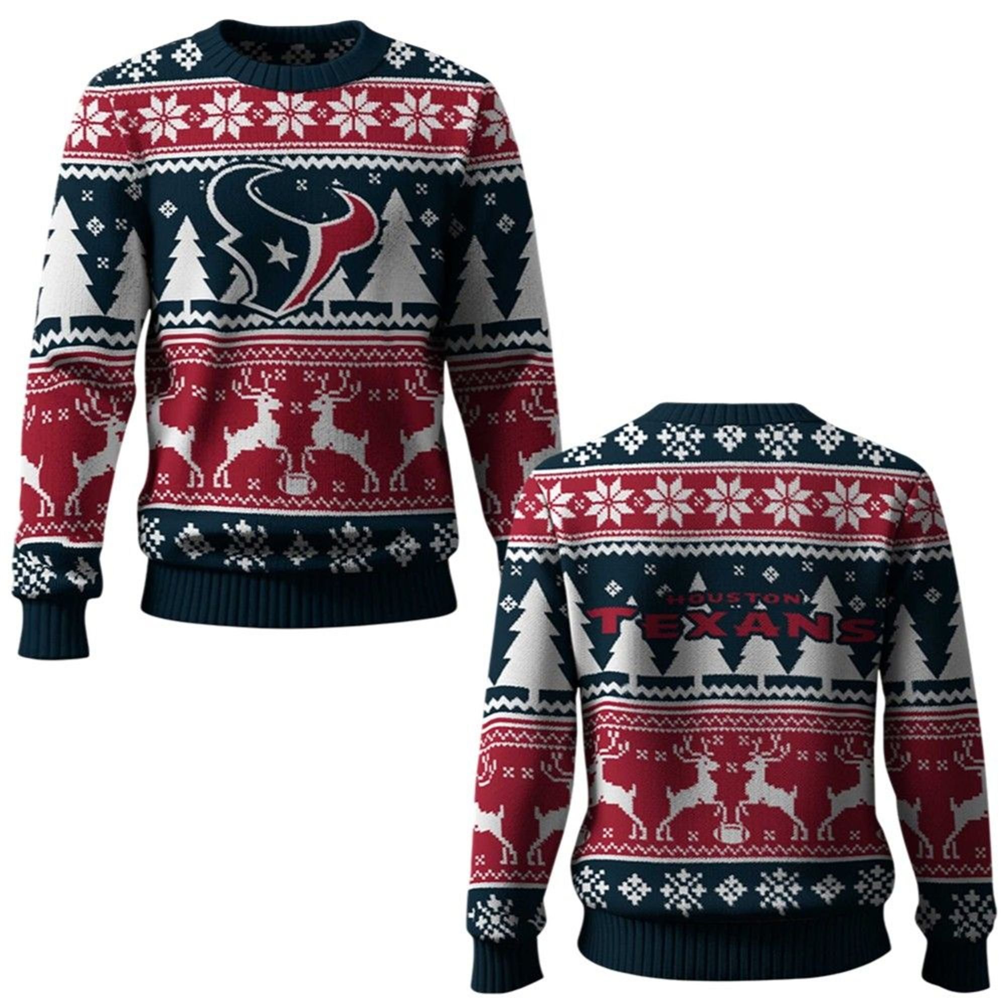 2025 Texans Reindeer Football Christmas Ugly Sweater 2 2025 Texans Reindeer Football Christmas Ugly Sweater 1 2