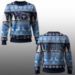 2025 Titans Reindeer Football Christmas Ugly Sweater