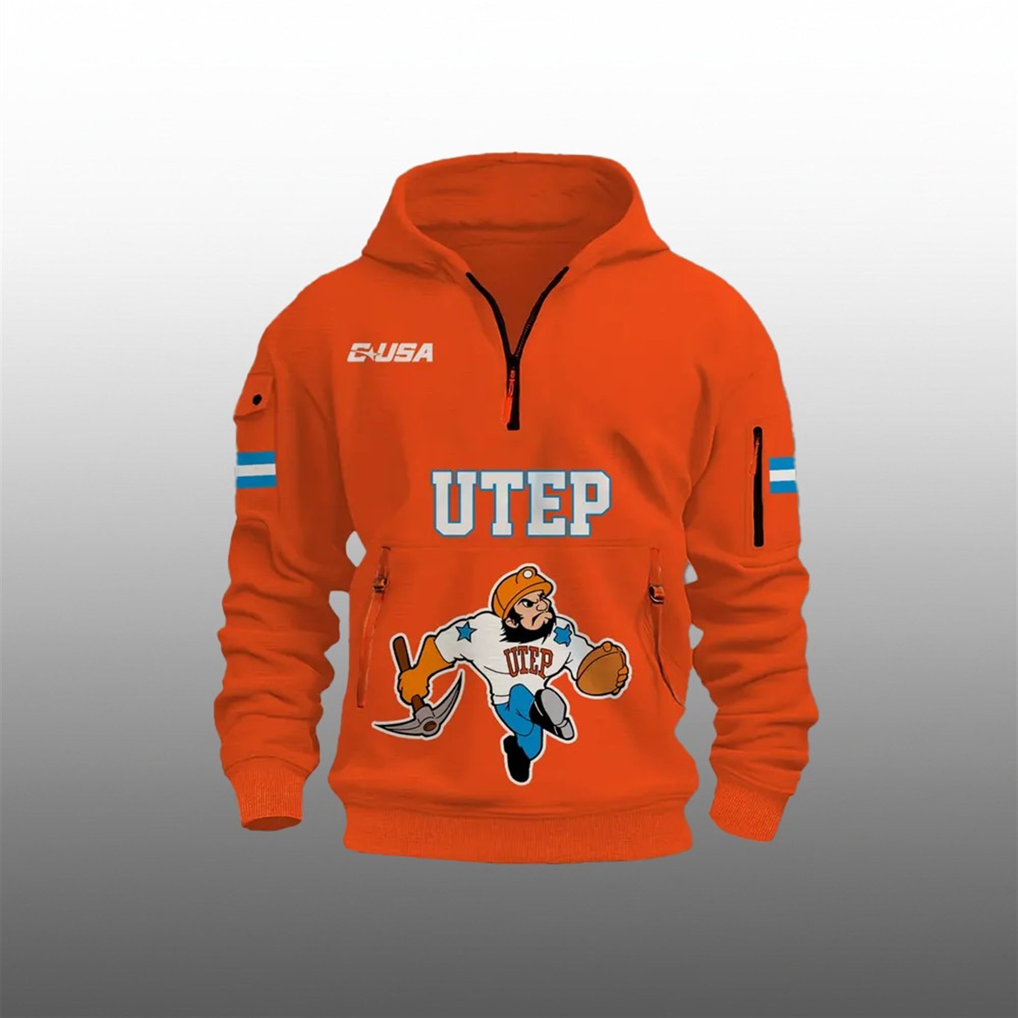 2025 UTEP Miners Football 93rd Homecoming Quarter Zip Hoodie 2 2025 UTEP Miners Football 93rd Homecoming Quarter Zip Hoodie 1