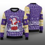 2025 Vikings Funny Santa Ugly Christmas Sweater