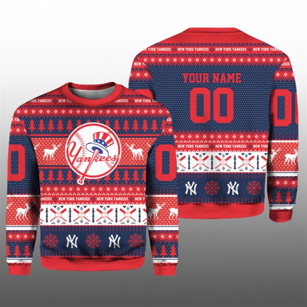 2025 Yankees Baseball Ugly Christmas Sweater 1 1