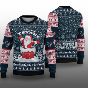 2025 Texans Santa Ugly Christmas Sweater 1 1