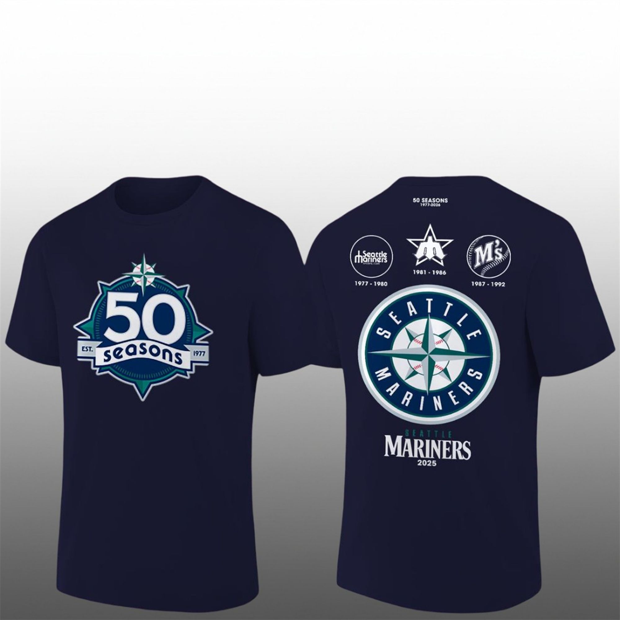 28 Seattle Mariners 50 Seasons Celebrate 1977 2026 Shirt 28 Seattle Mariners 50 Seasons Celebrate 1977 2026 Shirt