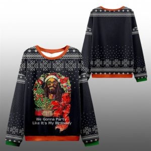 2025 Christmas We Gonna Party Like Its My Birthday Ugly Sweater 1 1