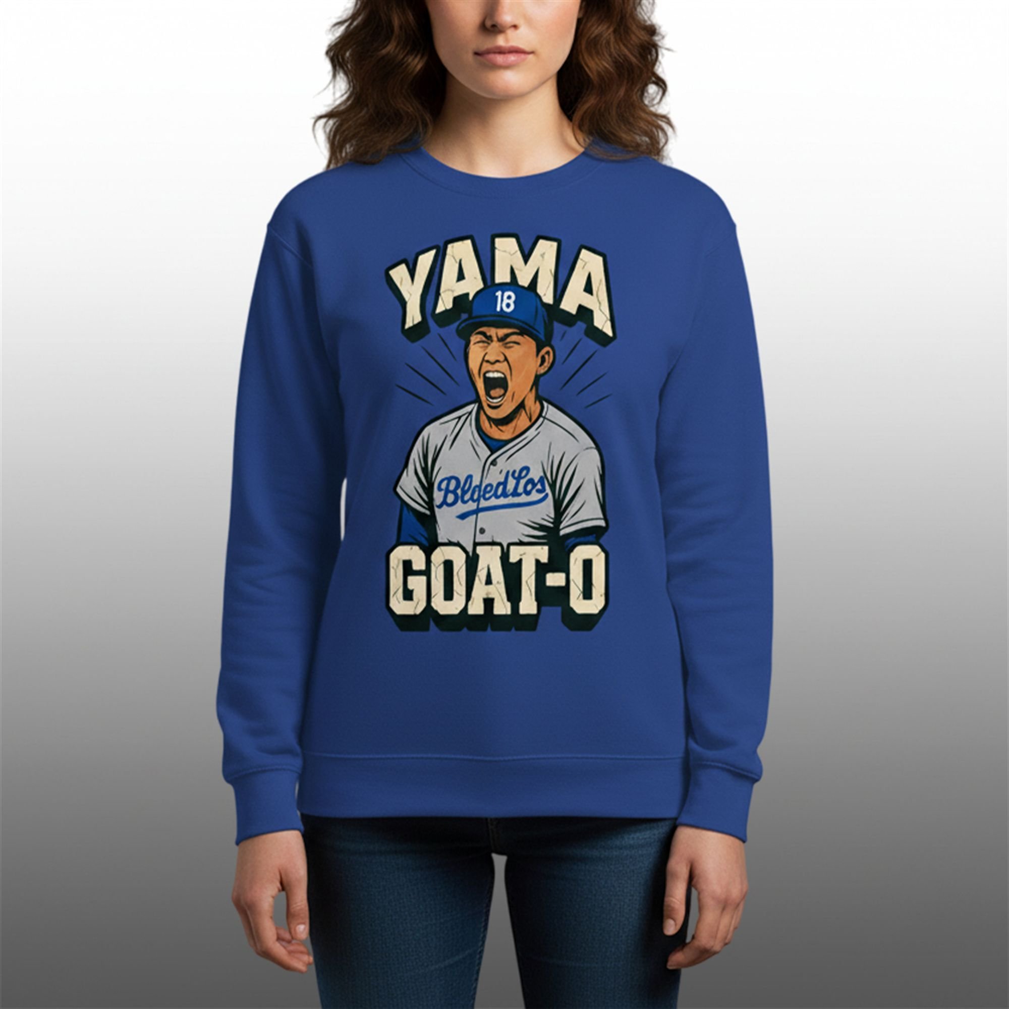 Dodgers Yoshinobu Yamamoto Yama Goat-O Shirt 4 3 Dodgers Yoshinobu Yamamoto Yama Goat O Sweatshirt