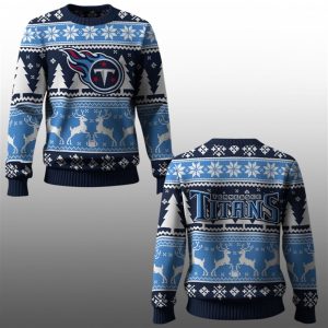 2025 Titans Reindeer Football Christmas Ugly Sweater 1 1