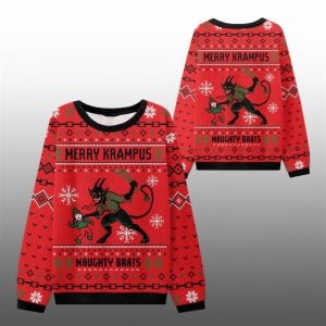 2025 Christmas Merry Krampus Naughty Brats Ugly Sweater 1 1