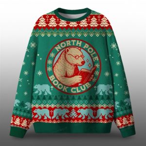 2025 Christmas North Pole Book Club Ugly Sweater 1 1