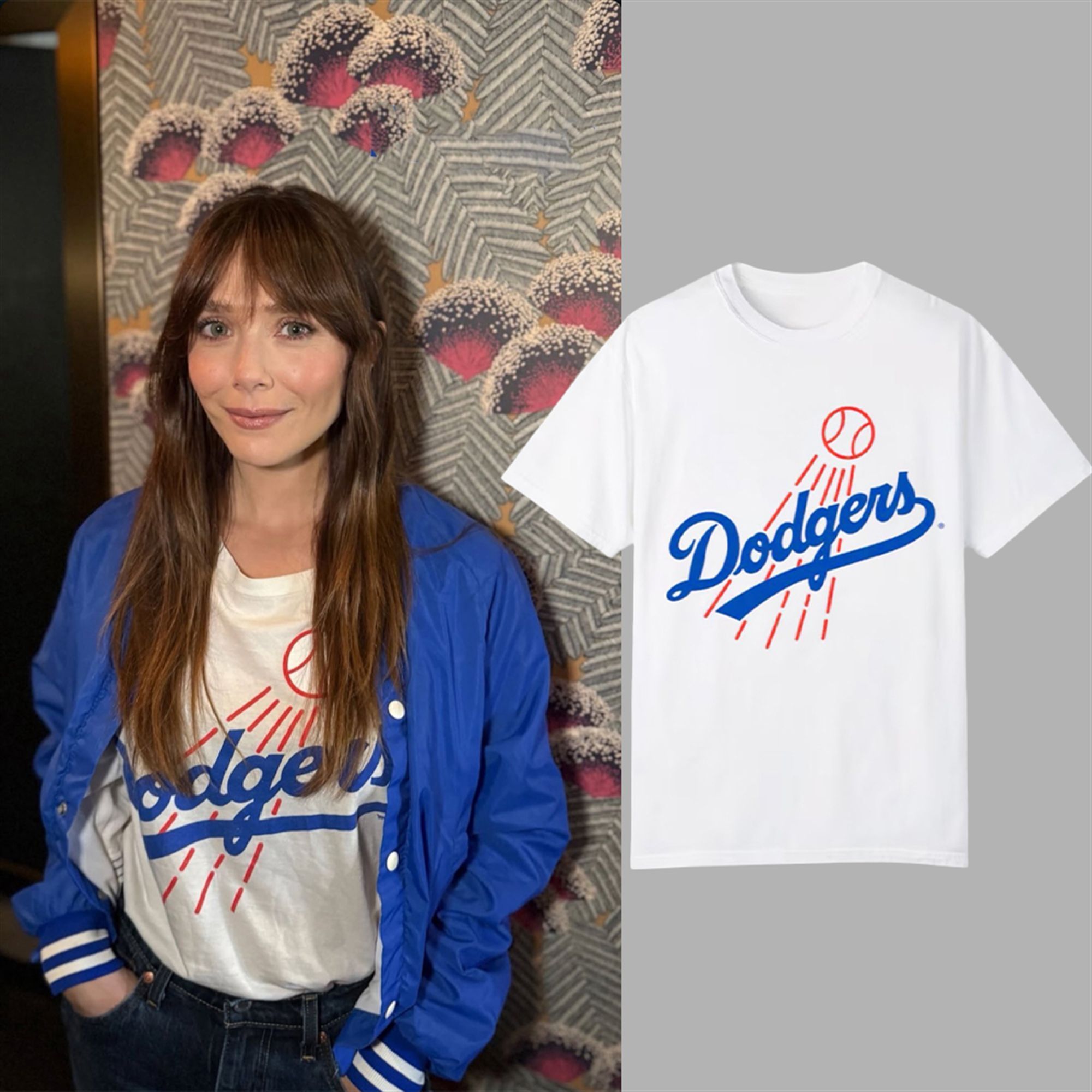 6 Elizabeth Olsen Dodgers Shirt 1 6 Elizabeth Olsen Dodgers Shirt 1