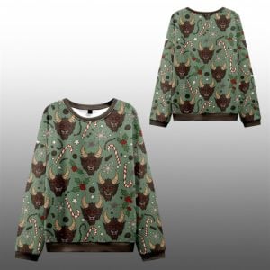 2025 Christmas Krampus And Candy Cane Ugly Sweater 1 1